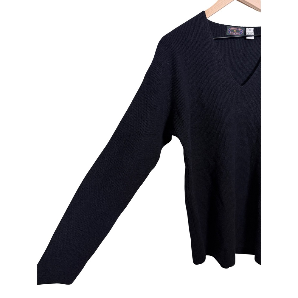 Vintage Charter Club Jane Justin 100% Cashmere Black V-Neck Tunic Sweater - Picture 3 of 4